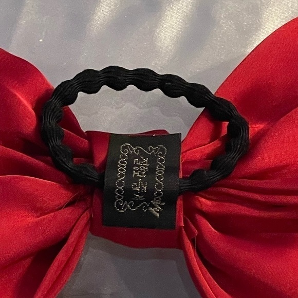 COPY - ruby Red Satiny Hair Bow Tie Hair Accessory. - Picture 7 of 15